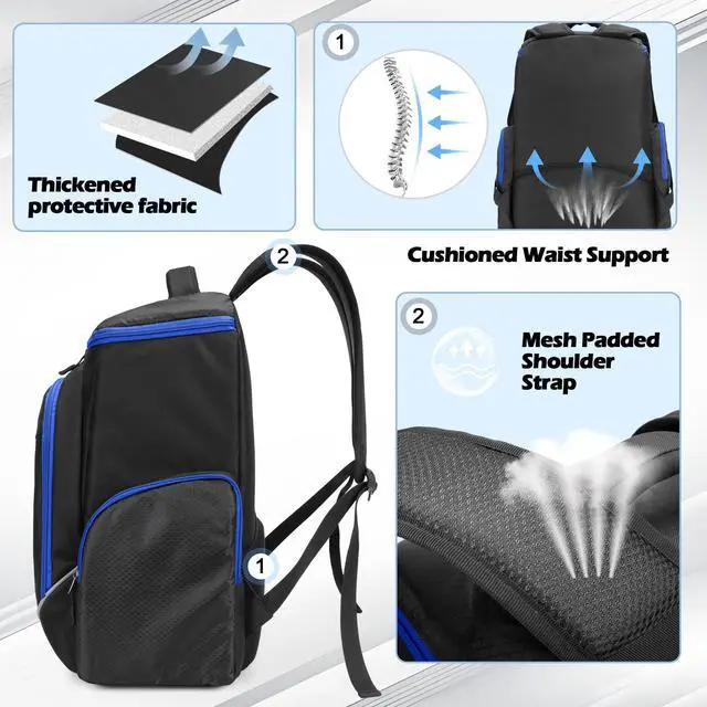 Alt view image 3 of 7 - Gaming Console Backpack Travel Bag Compatible with PS5/PS4/Xbox One