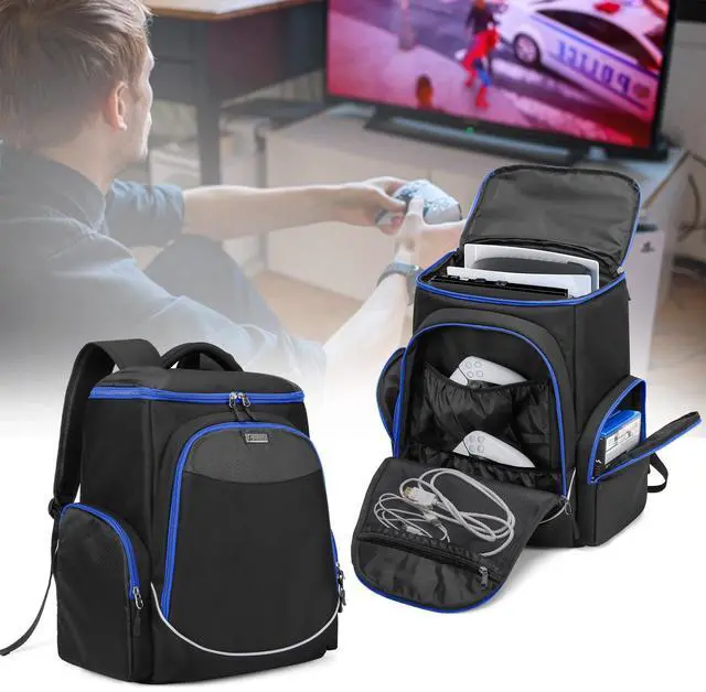 Alt view image 6 of 7 - Gaming Console Backpack Travel Bag Compatible with PS5/PS4/Xbox One