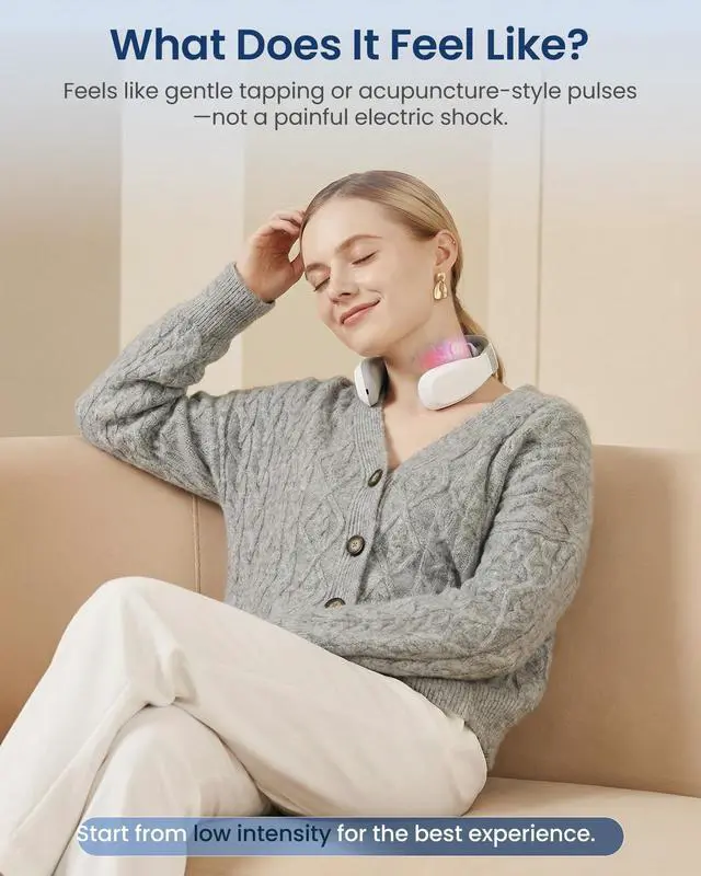 Alt view image 3 of 7 - FSA Eligible Cordless Neck Massager for Pain Relief Deep Tissue, Vibration Travel Massager,Portable HSA Neck Massager for Office, Mothers Day Gift