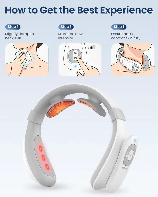 Alt view image 7 of 7 - FSA Eligible Cordless Neck Massager for Pain Relief Deep Tissue, Vibration Travel Massager,Portable HSA Neck Massager for Office, Mothers Day Gift