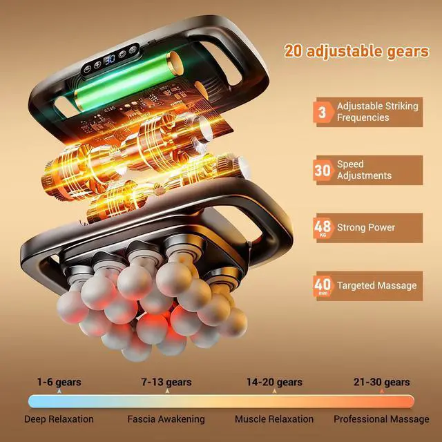 Alt view image 2 of 7 - 16-Head Massage Gun Set for Deep Tissue Massage, 3 Modes