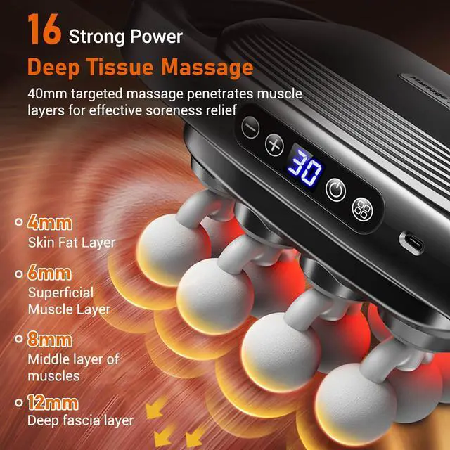 Alt view image 4 of 7 - 16-Head Massage Gun Set for Deep Tissue Massage, 3 Modes