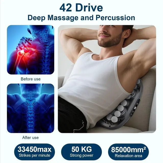 Alt view image 4 of 6 - 42 Head Massage Gun, Back Massager with 9 Modes & 9 Intensities