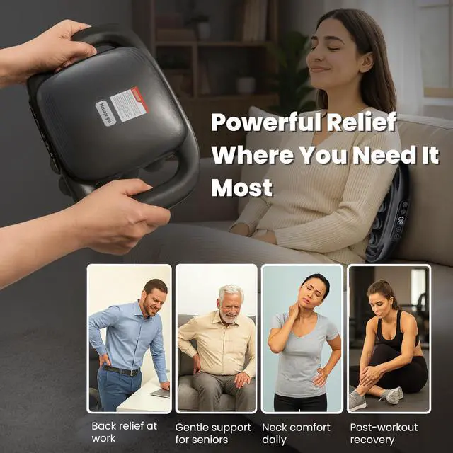 Alt view image 3 of 7 - 16-Head Deep Tissue Massage Gun Professional Percussion Massager with 30 Intensities & Quiet Motor | Portable Muscle Massager for Pain Relief, Neck, Back, Shoulders & Legs (Black)
