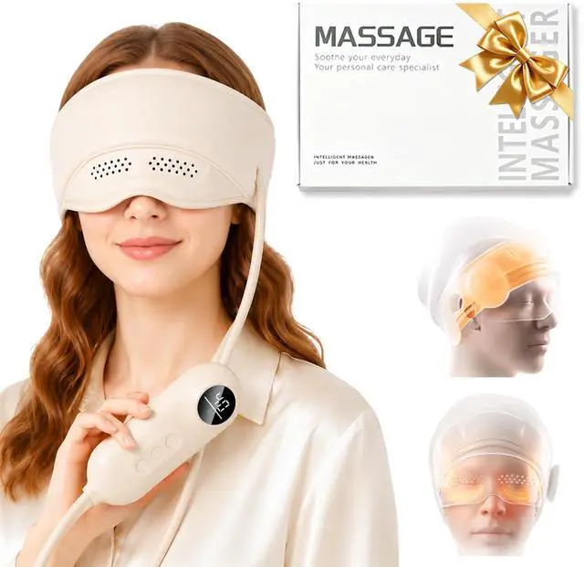 Main image of Head and Eye Massager with Heat, 6-Zone Airbag Forehead and Eye Massage Wrap, Cordless Rechargeable Head Massager with Adjustable Warmth, Portable Relaxation Tool for Home, Office, Travel