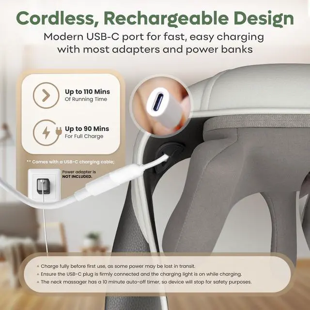 Alt view image 7 of 7 - Cordless Neck & Shoulder Massager with Heat, 4D Shiatsu