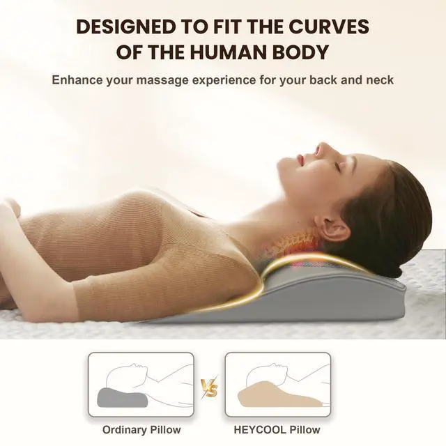 Alt view image 2 of 7 - Shiatsu Back Neck Massager with Heat, Back Pain Relief Deep Tissue,Neck Massage Pillow with Kneading Vibration,Gifts for Men Women