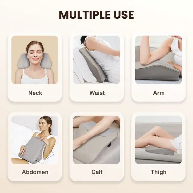 Alt view image 5 of 7 - Shiatsu Back Neck Massager with Heat, Back Pain Relief Deep Tissue,Neck Massage Pillow with Kneading Vibration,Gifts for Men Women