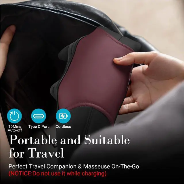 Alt view image 6 of 7 - Shiatsu Neck Massager with Heat - Upgarded Kneading Neck Back Massage for Muscle Relaxation, Cordless 4D Expert Neck Shoulder Massager for Pain Relief