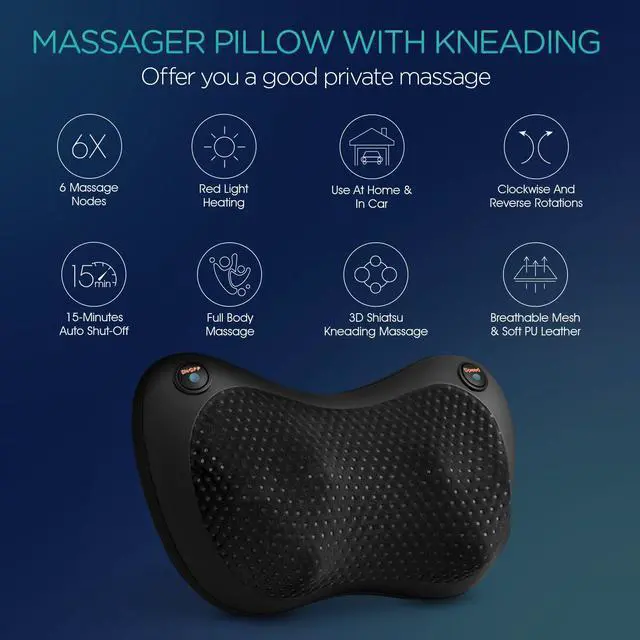Alt view image 2 of 7 - Shiatsu Neck and Back Massager with Heat for Home, Car, Office