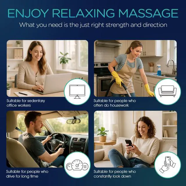 Alt view image 3 of 7 - Shiatsu Neck and Back Massager with Heat for Home, Car, Office