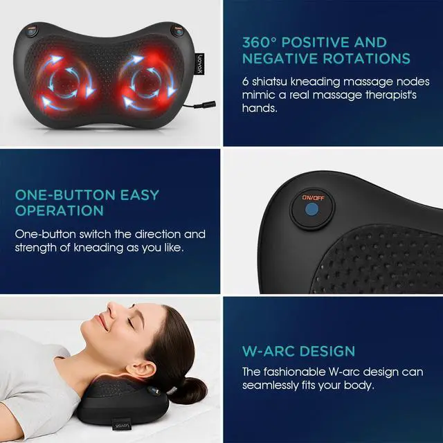 Alt view image 5 of 7 - Shiatsu Neck and Back Massager with Heat for Home, Car, Office