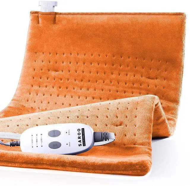 Main image of Massaging Weighted Heating Pad for Back Pain Relief,20"×24",Pumpkin Yellow