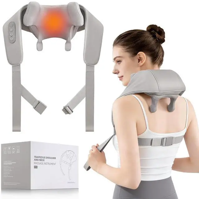 Main image of Neck Massager with Heat, 6D Shiatsu Kneading for Pain Relief, Gray