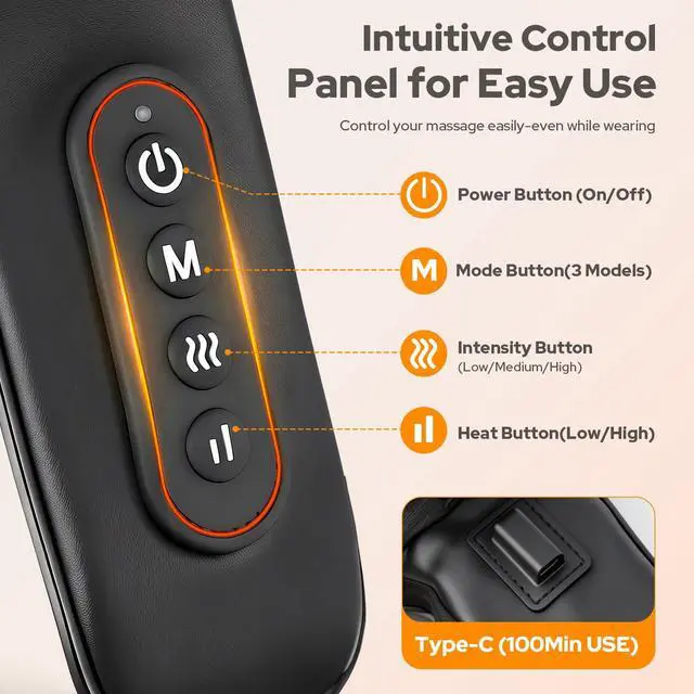 Alt view image 3 of 7 - Cordless Shiatsu Neck and Back Massagers with Heat