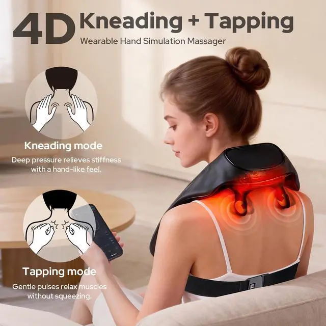 Alt view image 4 of 7 - Cordless Shiatsu Neck and Back Massagers with Heat