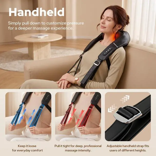 Alt view image 5 of 7 - Cordless Shiatsu Neck and Back Massagers with Heat