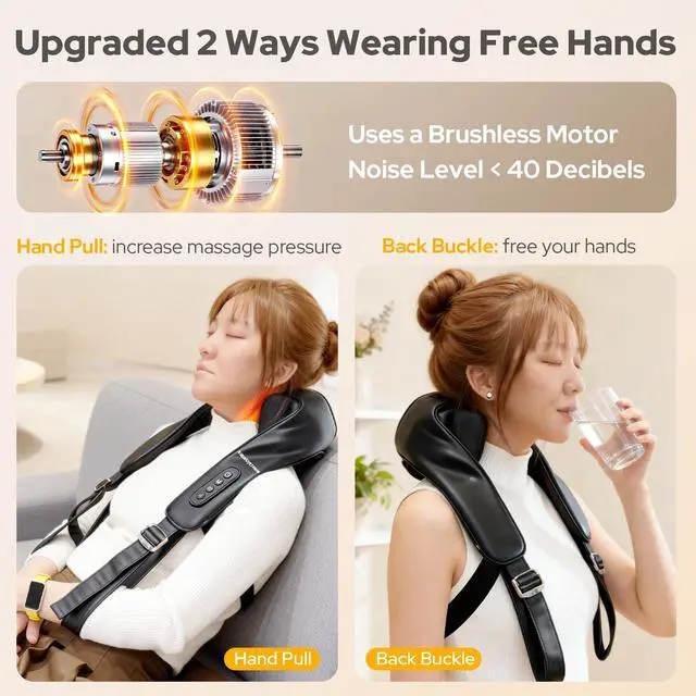 Alt view image 6 of 7 - Cordless Shiatsu Neck and Back Massagers with Heat