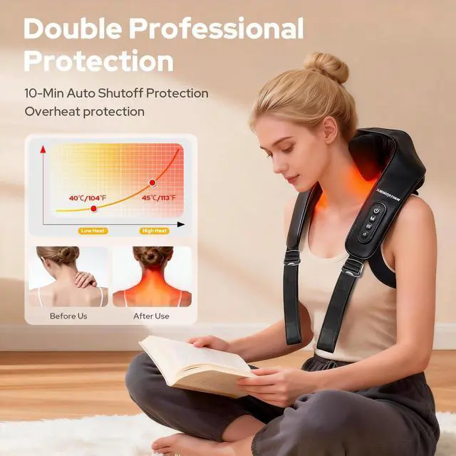 Alt view image 7 of 7 - Cordless Shiatsu Neck and Back Massagers with Heat