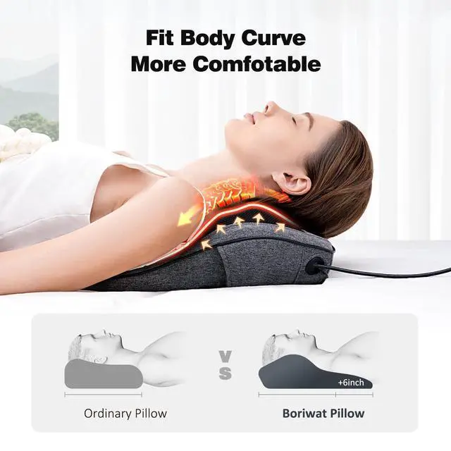 Alt view image 3 of 7 - Neck Massager with Heat, Back Massager & Deep Tissue Massager, 3D Kneading Massage Pillow for Neck, Back, Shoulder, Leg, Gifts Men Women Mom Dad, Stress Relax at Home Office and Car (Gray)