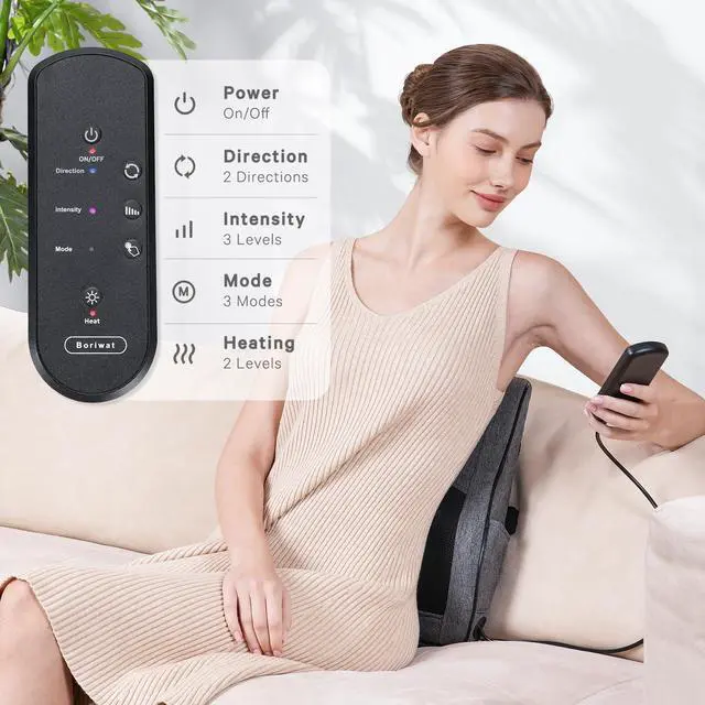 Alt view image 7 of 7 - Neck Massager with Heat, Back Massager & Deep Tissue Massager, 3D Kneading Massage Pillow for Neck, Back, Shoulder, Leg, Gifts Men Women Mom Dad, Stress Relax at Home Office and Car (Gray)