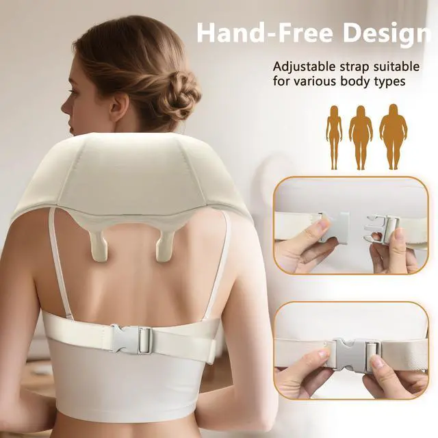 Alt view image 3 of 7 - Cordless Neck and Shoulder Massager with Heat, 4D Shiatsu Kneading