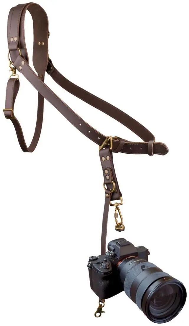 Main image of Leather Camera Harness for One Camera,Single Leather Camera Strap for Photographers,Camera Shoulder Strap Camera Harness for Photographers Quick Release Gear DSLR,BROWN