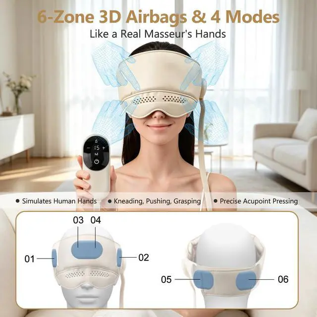 Alt view image 4 of 7 - 2-in-1 Head and Eye Massager