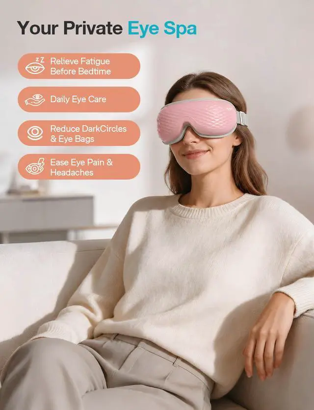 Alt view image 2 of 7 - Eye Massager with Heat & Bluetooth Music for Migraine Relief