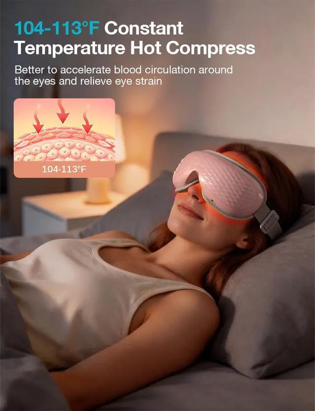 Alt view image 3 of 7 - Eye Massager with Heat & Bluetooth Music for Migraine Relief