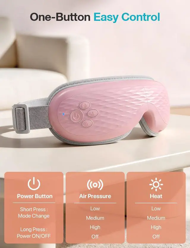 Alt view image 4 of 7 - Eye Massager with Heat & Bluetooth Music for Migraine Relief
