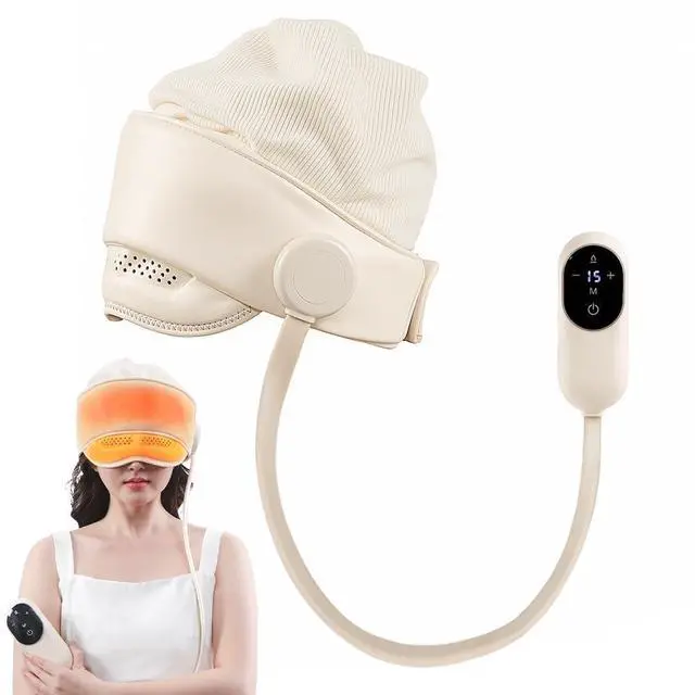 Main image of Electric Head and Eye Massager with Heat, Rechargeable 6-Zone Scalp Massager, 4 Modes & 3 Warmth Settings, Ideal for Stress Relief and Home Relaxation