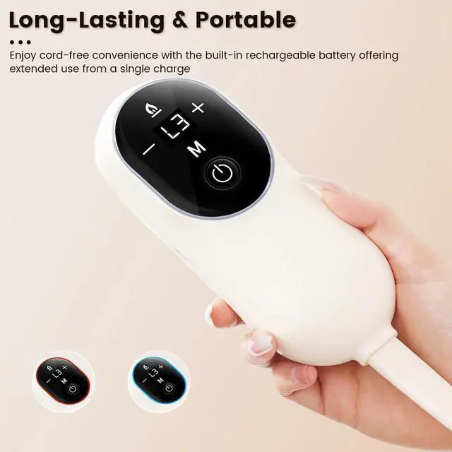 Alt view image 3 of 4 - Electric Head and Eye Massager with Heat, Rechargeable 6-Zone Scalp Massager, 4 Modes & 3 Warmth Settings, Ideal for Stress Relief and Home Relaxation