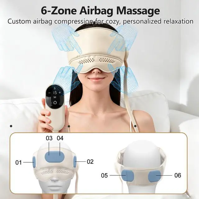 Alt view image 2 of 7 - Head Migraine Relief Massager for Headaches, Eye Massager with 3-Level Heat