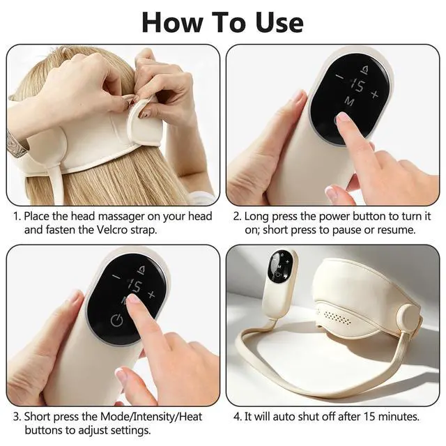 Alt view image 5 of 7 - Head Migraine Relief Massager for Headaches, Eye Massager with 3-Level Heat