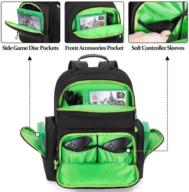 Alt view image 3 of 7 - Game Console Backpack Compatible with Xbox One/Series S/Xbox 360
