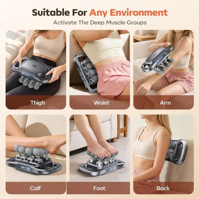 Alt view image 4 of 7 - 16 Head Massage Gun Deep Tissue, Back Massager with 9 Speed & Levels (Gray)