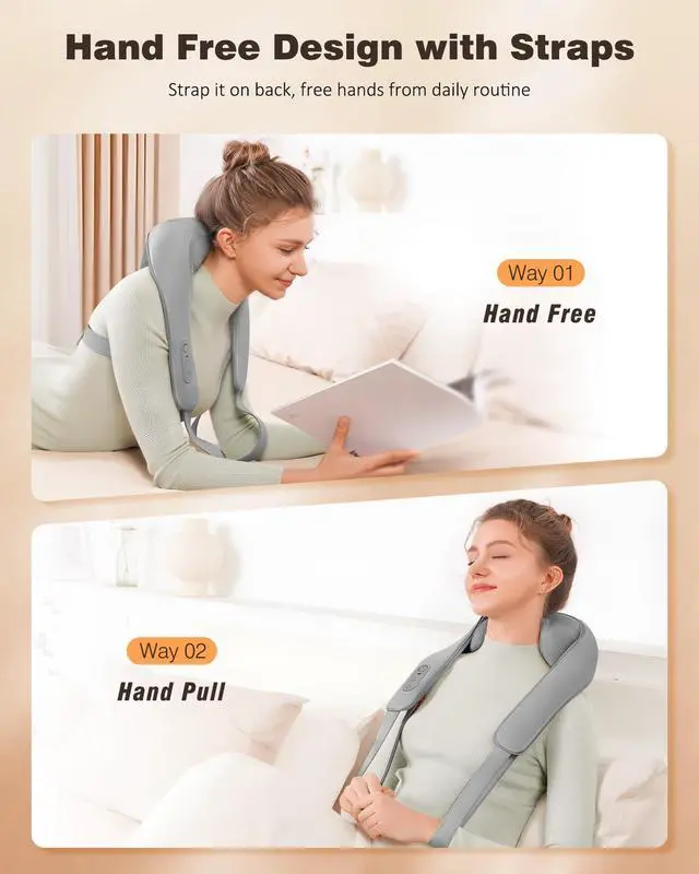 Alt view image 4 of 7 - Cordless Neck Massager for Pain Relief Deep Tissue with Heat