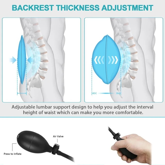 Alt view image 5 of 7 - Massage Seat Cushion Pad with Heat 9 Massage Style Lumbar Support Function, Fatigue Stress Relief Back Massager Chair Pad for Men Women Home Office Use