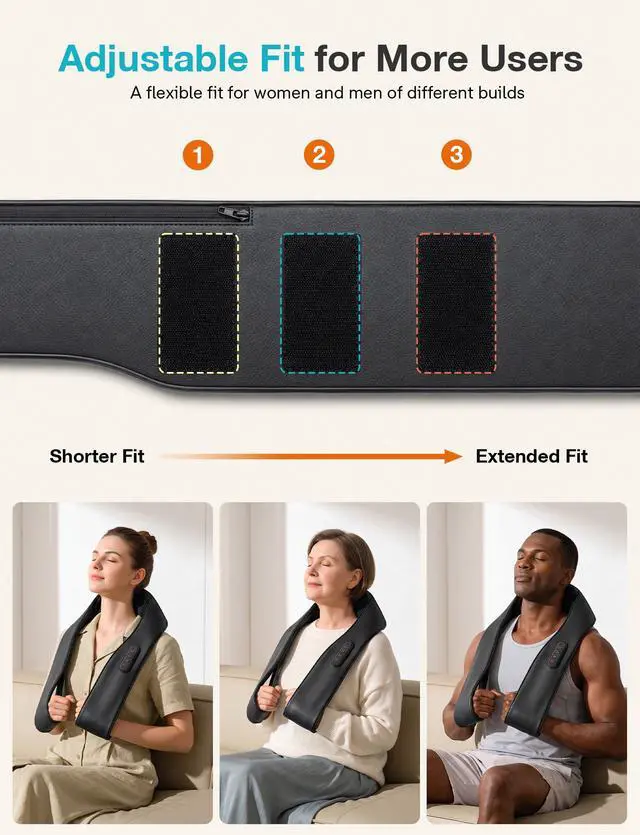 Alt view image 4 of 7 - Cordless 4D Shiatsu Neck Massager with Graphene Heat