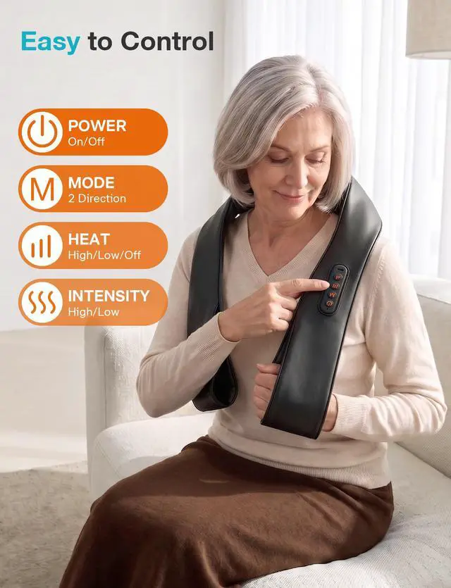 Alt view image 6 of 7 - Cordless 4D Shiatsu Neck Massager with Graphene Heat