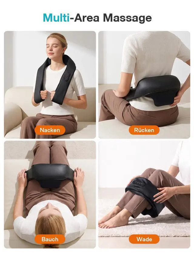 Alt view image 7 of 7 - Cordless 4D Shiatsu Neck Massager with Graphene Heat