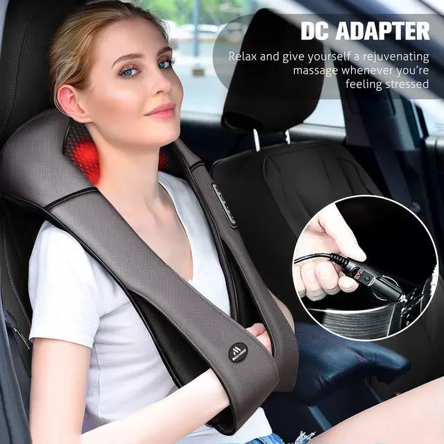 Alt view image 3 of 7 - Neck Massager with Heat Gifts for Women, Men, Dad, Mom, Family, Friend, Mothers Day, Fathers Day, Christmas, Shiatsu Kneading Back Massager for Shoulder, Pain Relief, Muscle Soreness