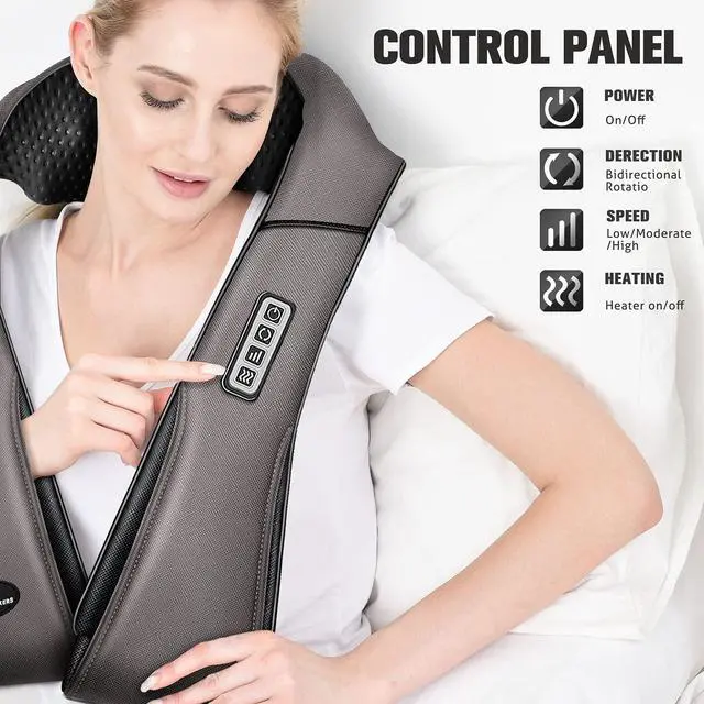 Alt view image 4 of 7 - Neck Massager with Heat Gifts for Women, Men, Dad, Mom, Family, Friend, Mothers Day, Fathers Day, Christmas, Shiatsu Kneading Back Massager for Shoulder, Pain Relief, Muscle Soreness