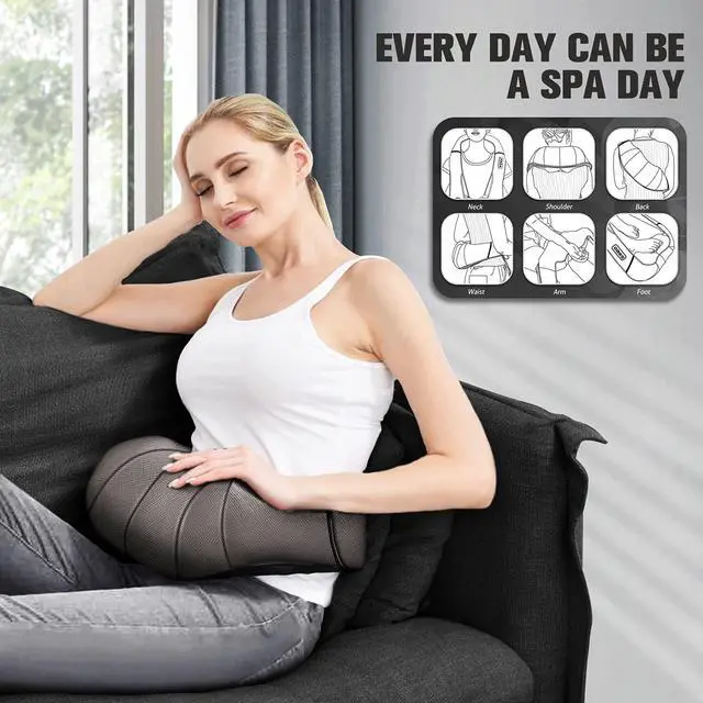 Alt view image 5 of 7 - Neck Massager with Heat Gifts for Women, Men, Dad, Mom, Family, Friend, Mothers Day, Fathers Day, Christmas, Shiatsu Kneading Back Massager for Shoulder, Pain Relief, Muscle Soreness