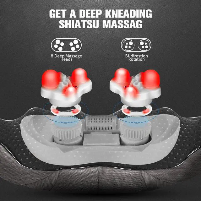 Alt view image 6 of 7 - Neck Massager with Heat Gifts for Women, Men, Dad, Mom, Family, Friend, Mothers Day, Fathers Day, Christmas, Shiatsu Kneading Back Massager for Shoulder, Pain Relief, Muscle Soreness