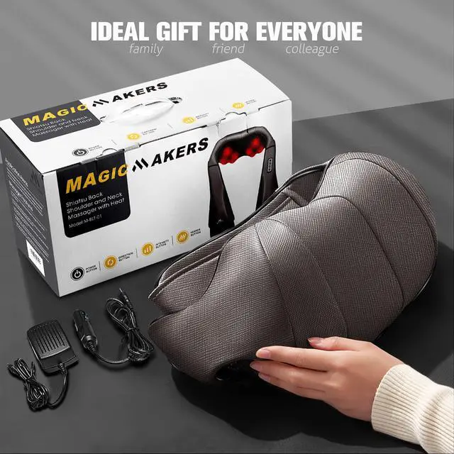 Alt view image 7 of 7 - Neck Massager with Heat Gifts for Women, Men, Dad, Mom, Family, Friend, Mothers Day, Fathers Day, Christmas, Shiatsu Kneading Back Massager for Shoulder, Pain Relief, Muscle Soreness