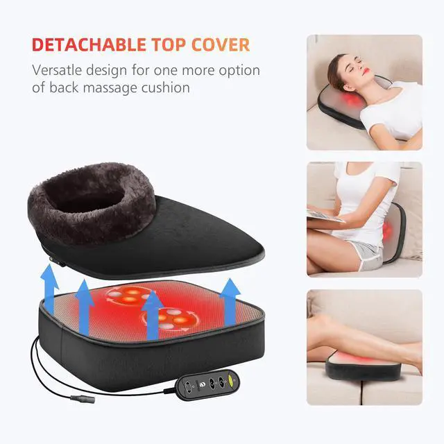 Alt view image 2 of 7 - Foot Warmer Massager,Gifts for Women,Men,Shiatsu Foot Massager with Heat, Electric Heating Pad for Back Feet,Back Massager for Pain Relief(Black)
