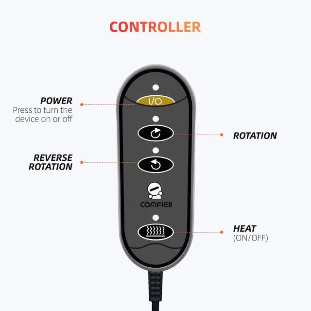 Alt view image 7 of 7 - Foot Warmer Massager,Gifts for Women,Men,Shiatsu Foot Massager with Heat, Electric Heating Pad for Back Feet,Back Massager for Pain Relief(Black)