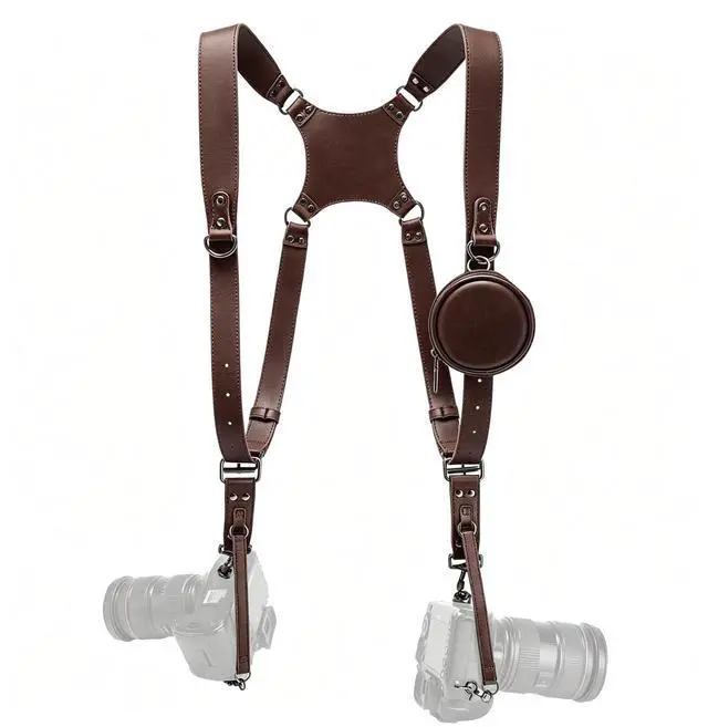 Main image of Dual Camera Harness Leather Camera Straps for Photographers for DSLR/SLR